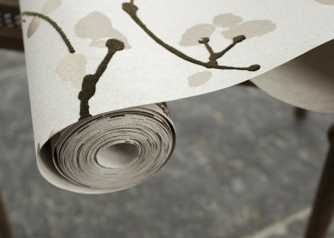 Arte Metal Velvet Flower and Lin Wallpaper