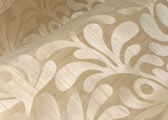 Arte Woodblock Beetle Fern Wallpaper