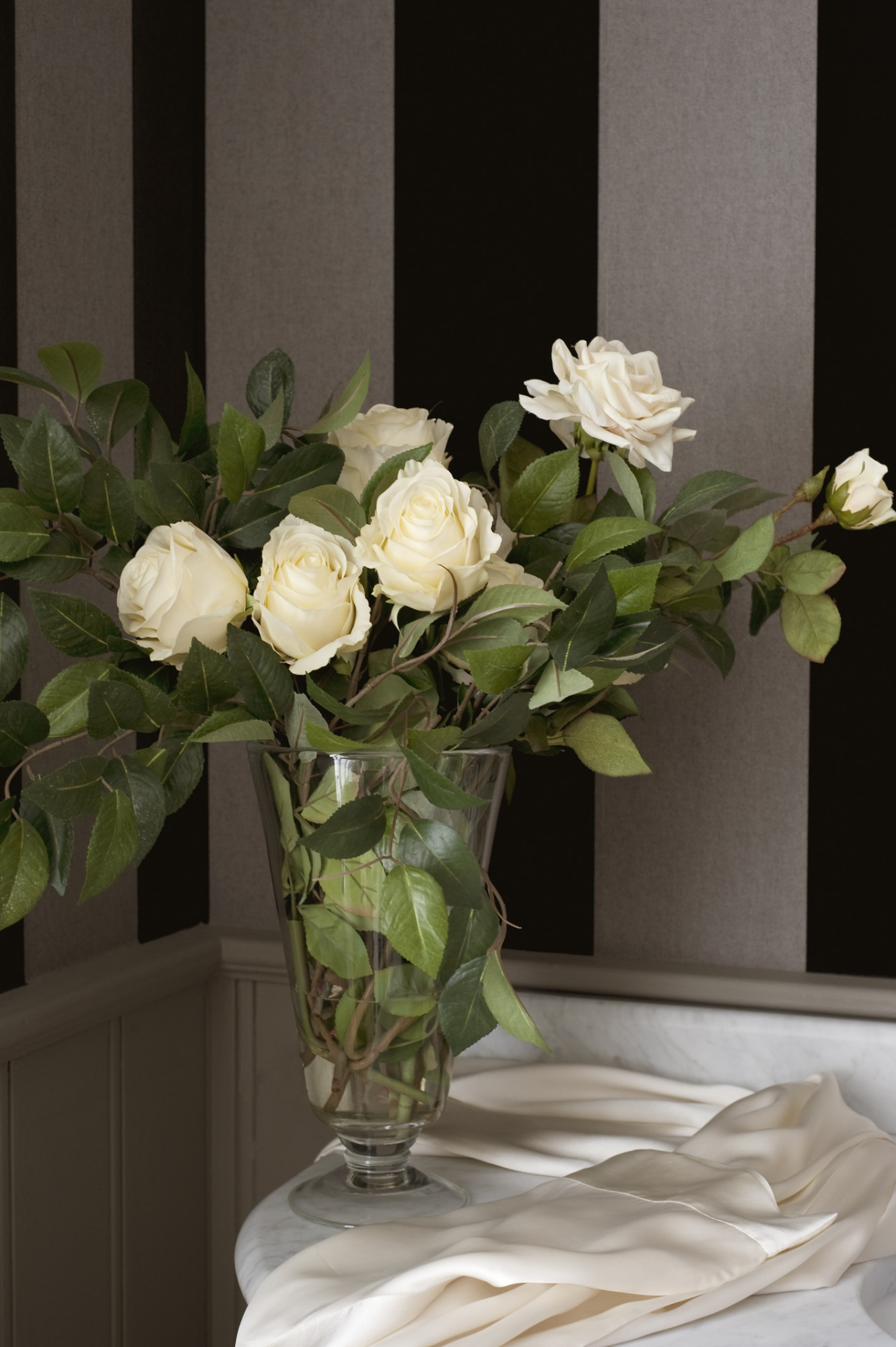 Arte Stripe Velvet and Lin Wallpaper