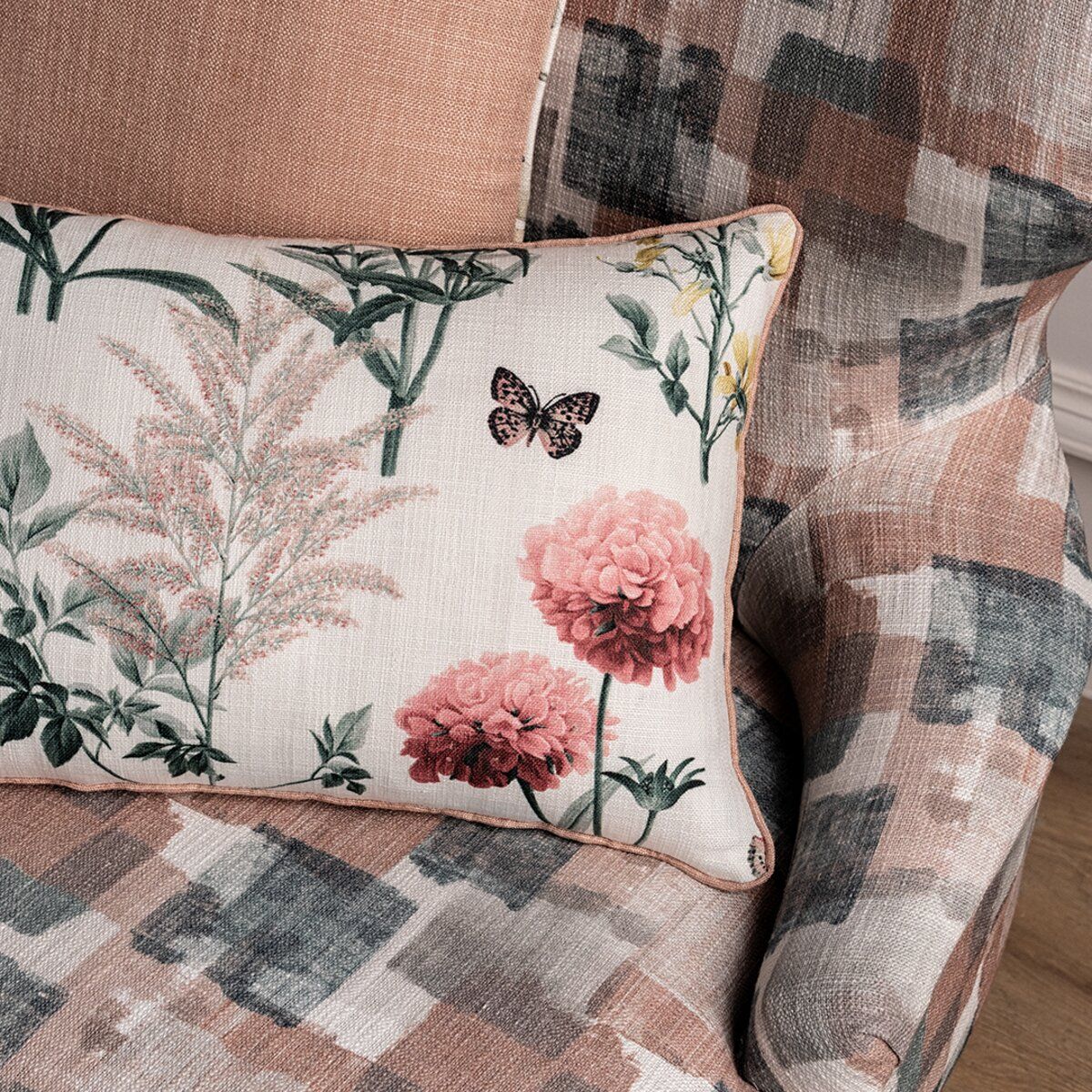 D’Decor Brush Strokes Rouge Upholstery