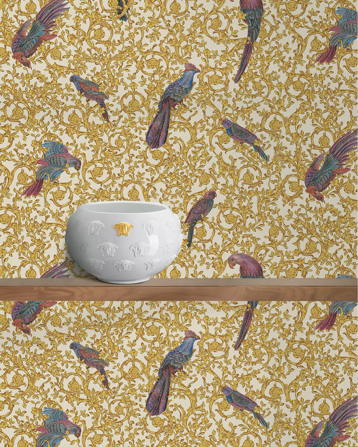 Versace Barocco Birds Wallpaper
